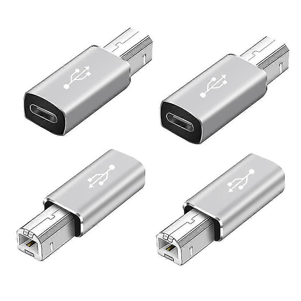 4 Pack Usb C To Usb B Adapter, Type C To Usb Midi Adapter For Midi Controller, Midi Keyboard,audio