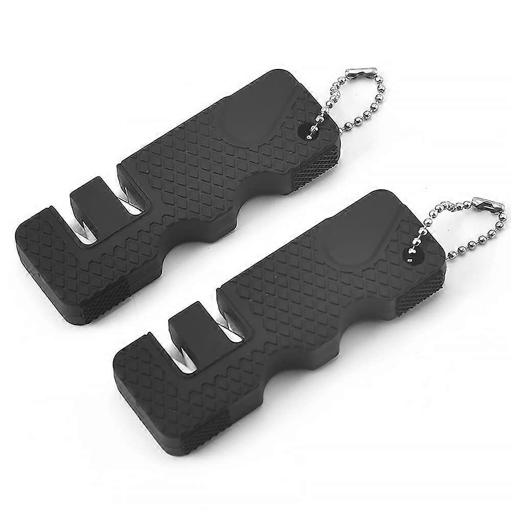 2 Pcs Pocket Knife Sharpener 2 Stages Manual Knife Sharpener Sharp Knife Sharpener for Straight and Serrated Knives