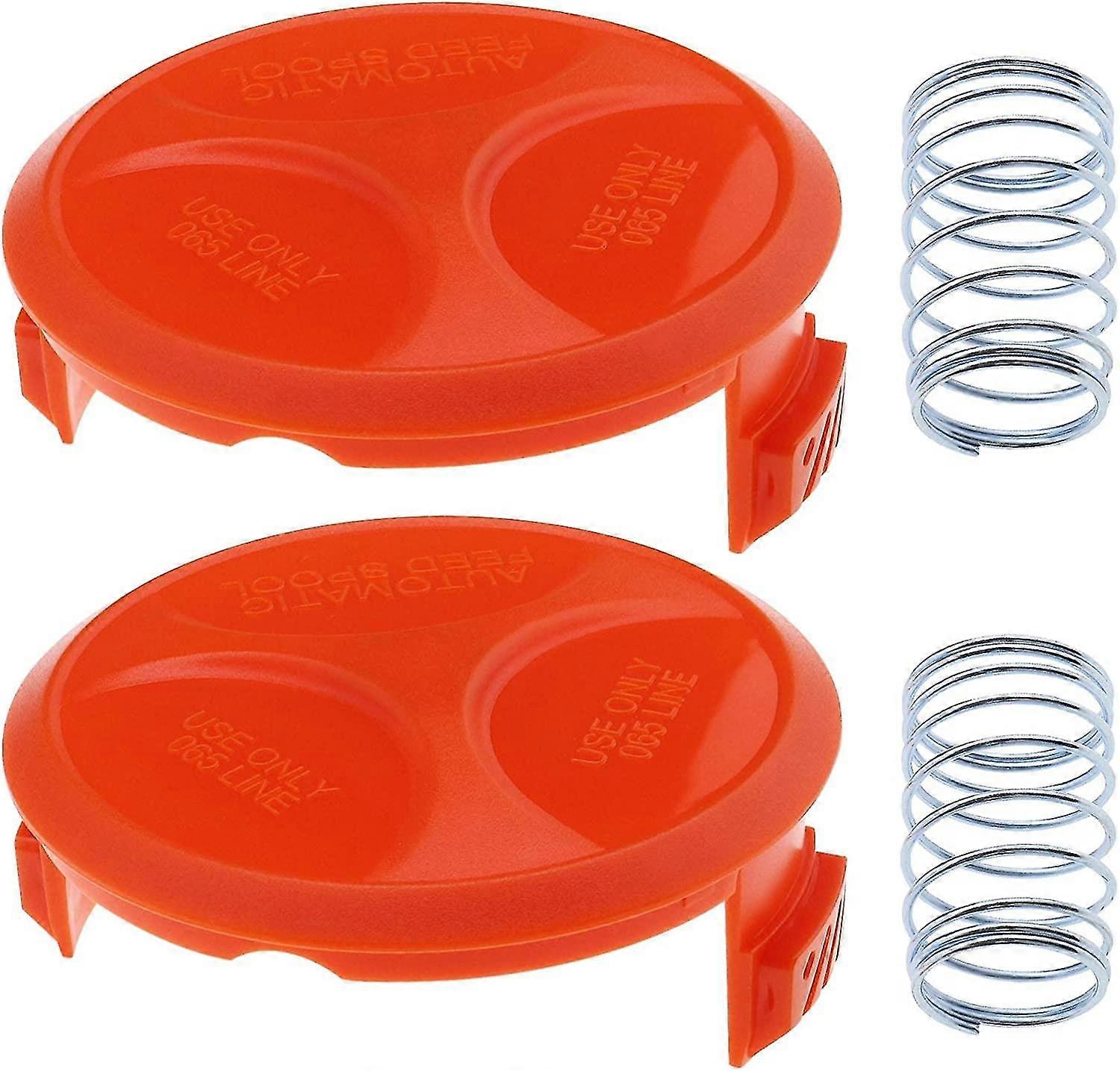 Cutting Head Cap Replacement With Springs 37474601 Compatible Compatible With Black&decker Af-100-3zp Rc-100-p Lawn Mower Accessories(2 Pieces, Orange