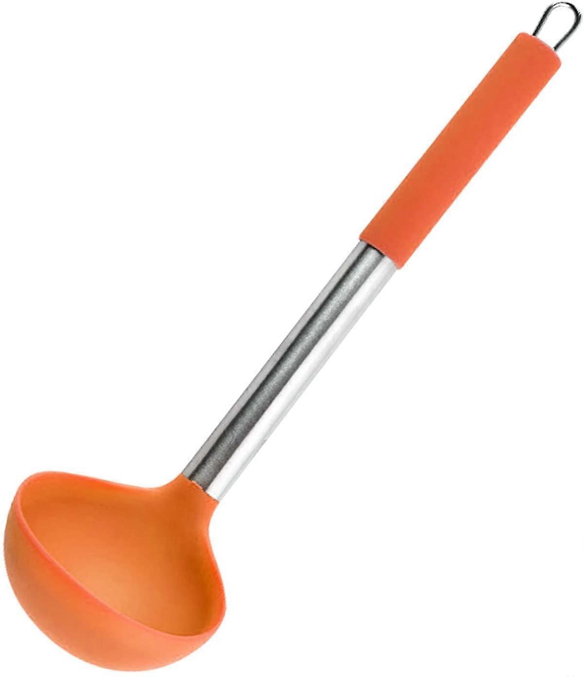 Silicone Ladle Spoon, Stainless Steel Handle
