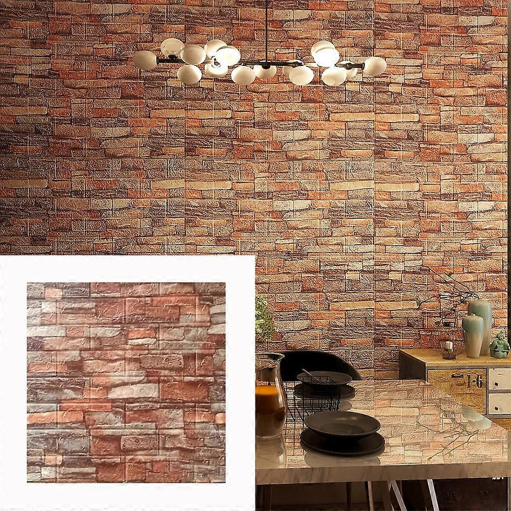 10/20 Adet Fayans Tuğla Duvar Çıkartmaları Kendinden Yapışkanlı Köpük Duvar Kağıdı