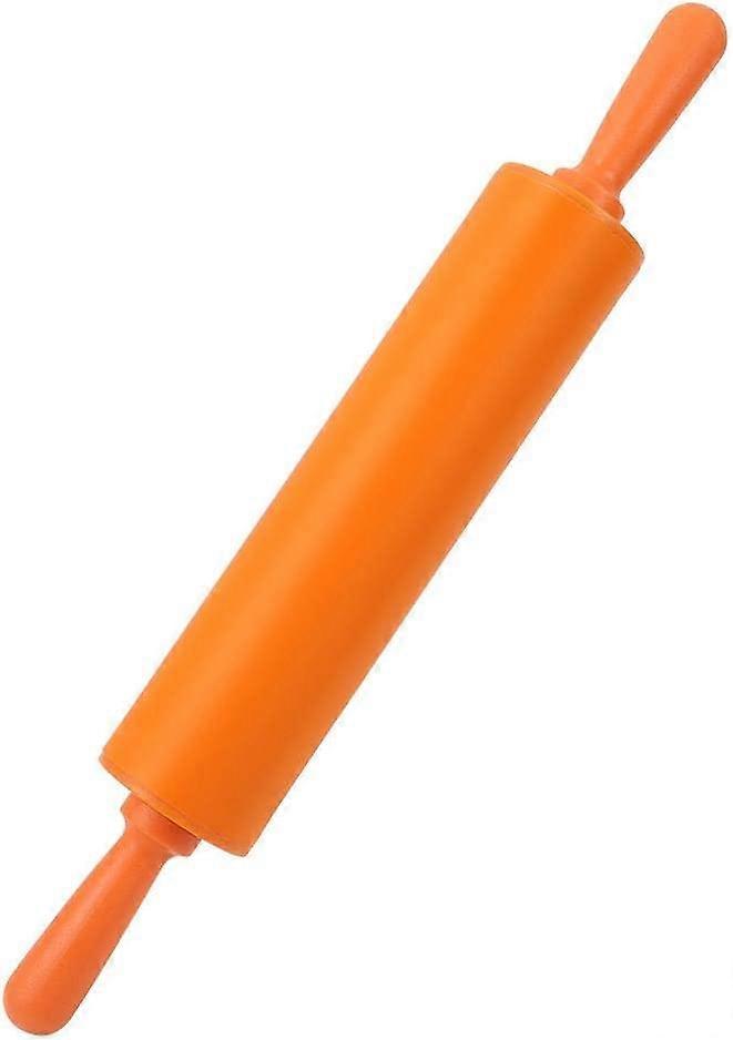 Rolling Pin, Colorful Silicone Rolling Pin(Orange)