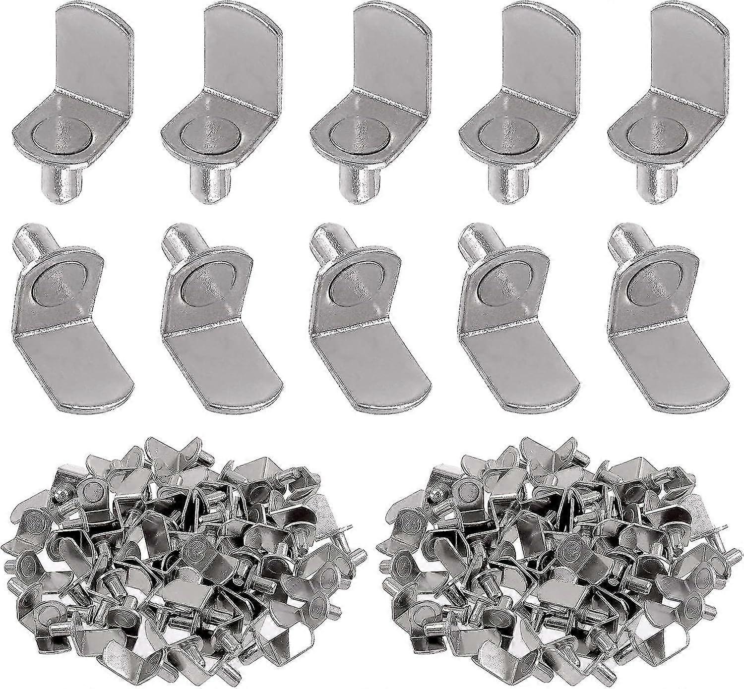 1/4" L-shelf Pins, 6mm Silver Support Pegs Plated Steel Shelf Holder Pins For Shelf Holes On Bookcase