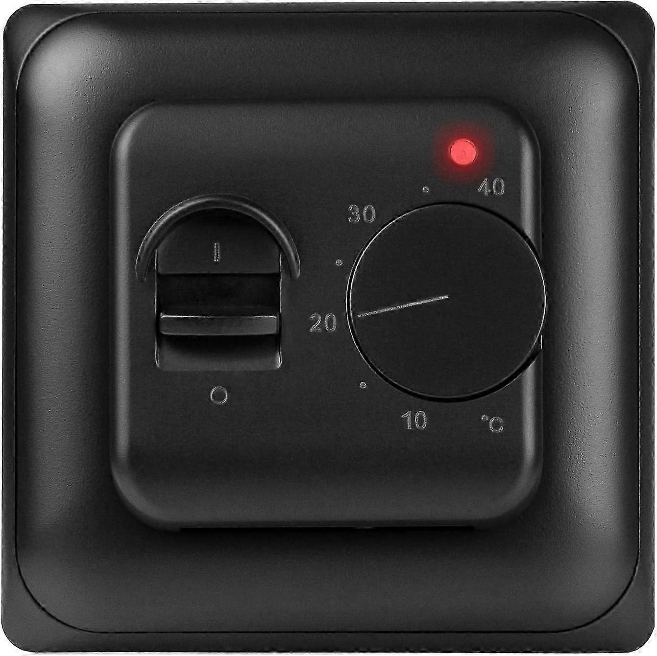 Built-in analog room thermostat with external floor sensor for electric underfloor heating, minimum / max temperature limitation