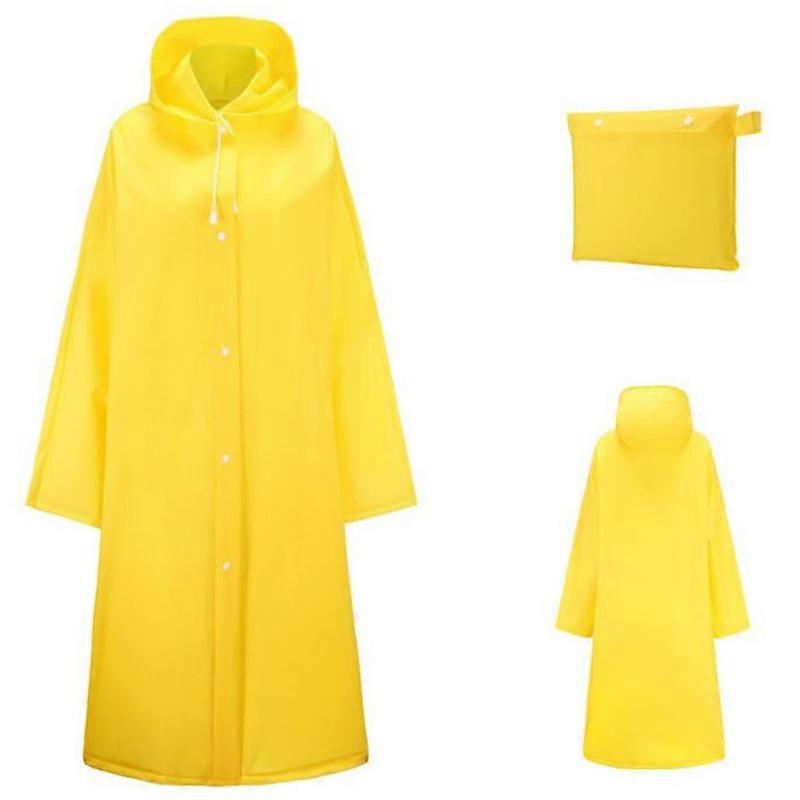 MIMIGO Transparent Candy Raincoat Portable EVA Raincoats for Adults, Reusable Rain Ponchos with Hoods and Sleeves Lightweight Raincoats