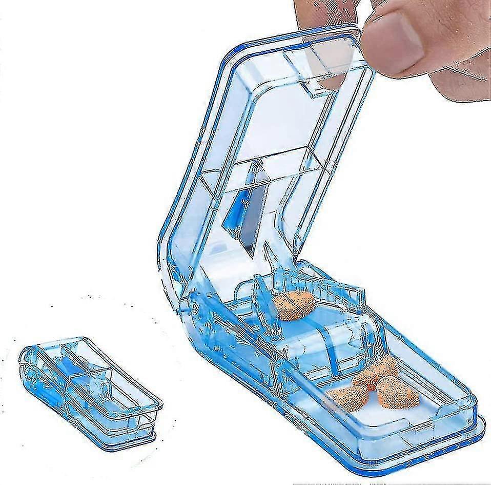 Pill Cutter, Portable Tablet Cutter With Blade For Small Pills Large Pills Cut In Half Quarter, 2-in-1 Tablet Cutter Pill Splitter With Case For Pills