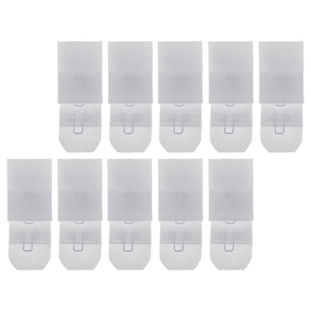 10 Set 1 Hook 3 Rows Bra Extenders Elastic Stretchy Bra Strap Extension White