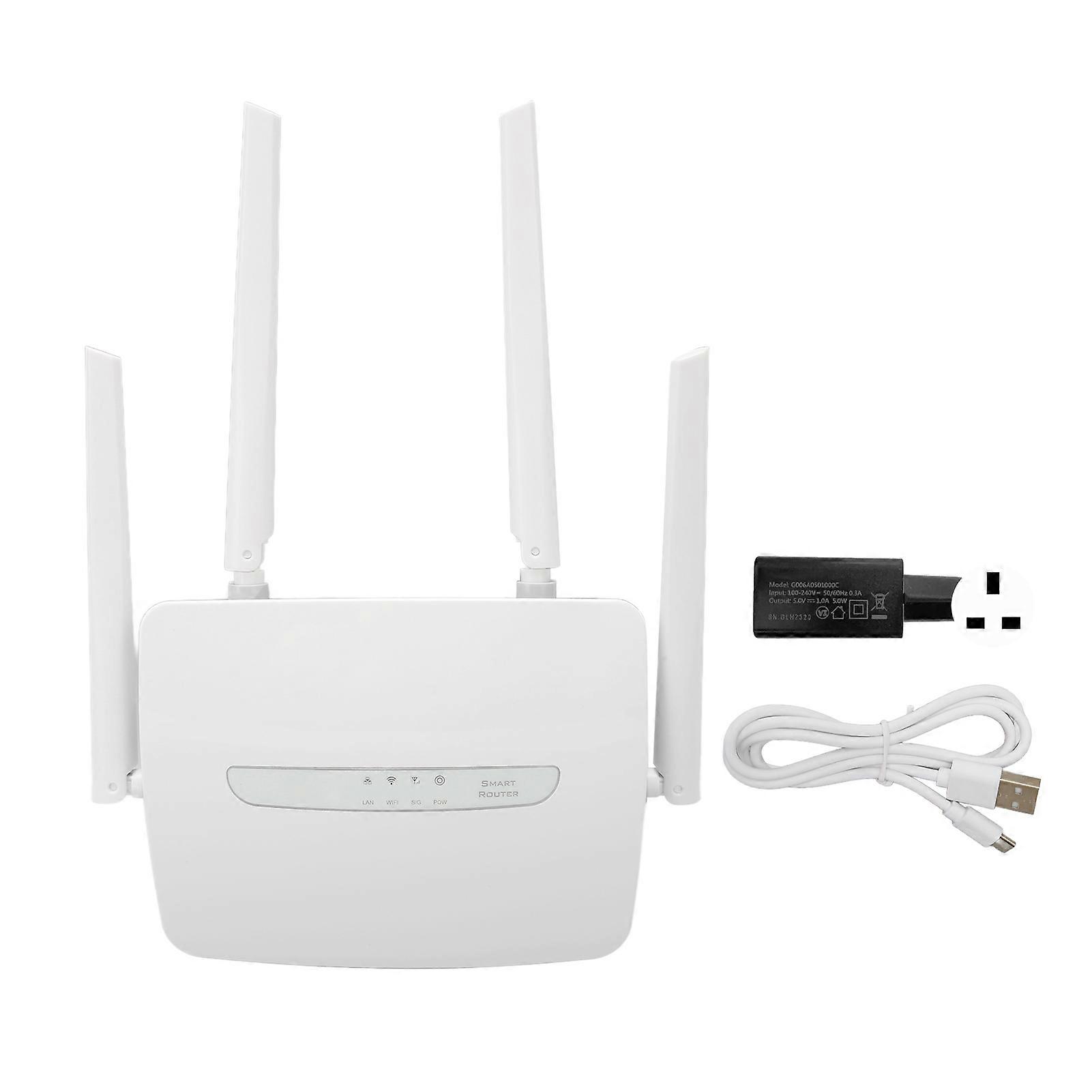 4G LTE CPE WiFi Router with SIM Card Slot External Antenna 150Mbps Support 32 Users WAN LAN Port Wifi Hotspot 100?240V UK Plug