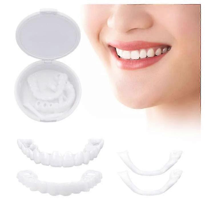 2 Pairs Of Temporary Dentures Tooth Veneers Whitening Dentures Imitation Braces