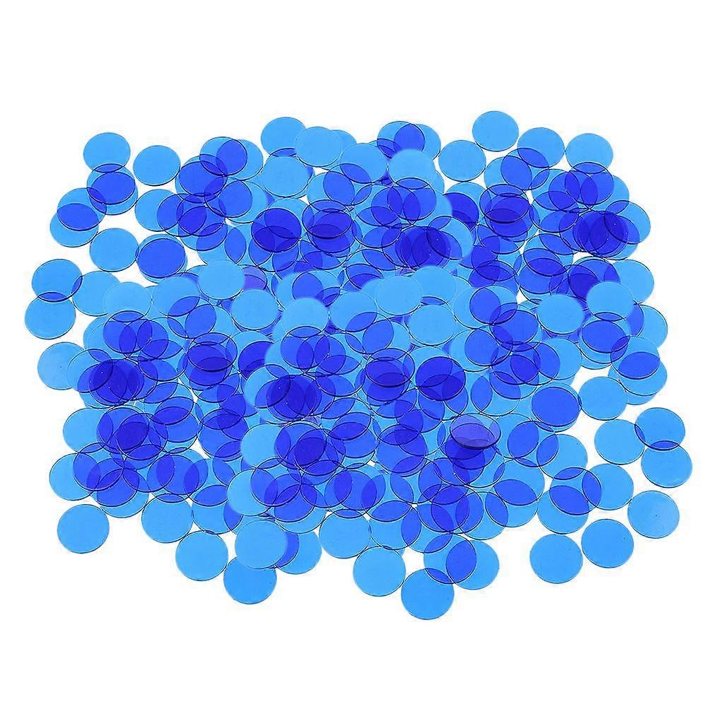 Professional Bingo Game Transparent Counters Plastic Marker Blue Colors 400Pc