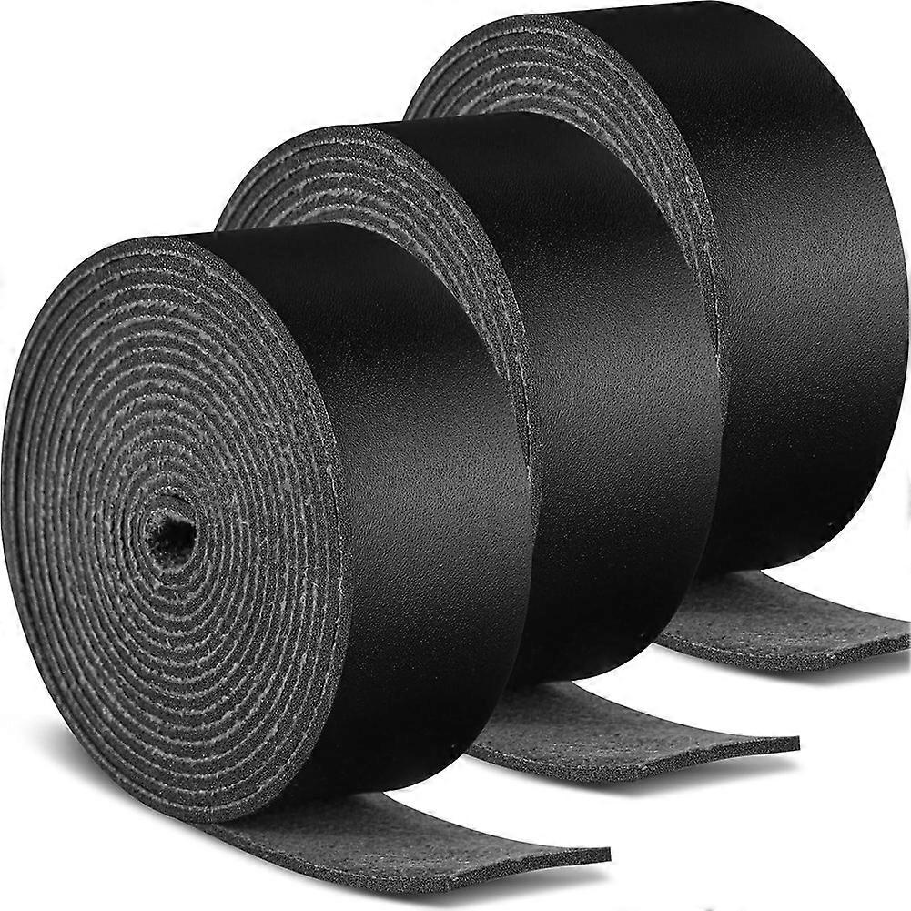 3 Roll Belt Belt Strips Flat Leather Shoulder Straps Single Sided Faux Leather Strips for DIY Art Craft Projects