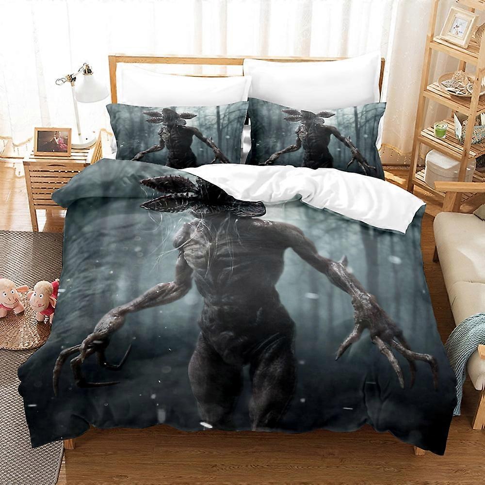 SQ604 Stranger Things Bedding Set Comfortable and Lightweight 3-Piece Cartoon Bedding Set (Available in Multiple Sizes) HZ604