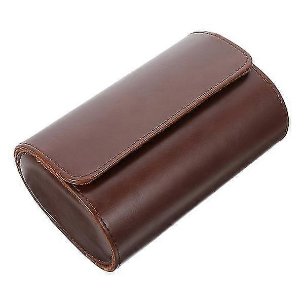 Watch Case Watch Roll Travel Case Portable Watch Storage Case Pu Watch Organizer Brown