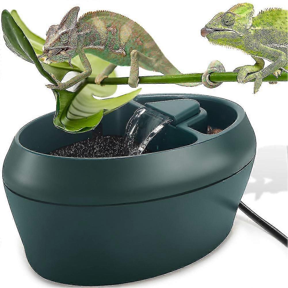 Reptile Chameleon Cantina With Snacks Trough, Drinking Fountain Water Dripper For Amphibians Insects Lizard Us Plug