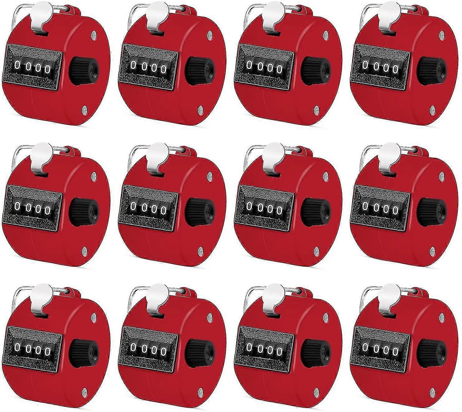 12 Pieces Manual Counting Counter, Manual Mechanical Handheld Pitch Counter With Ring For School Golf And Knitting Row Crochet