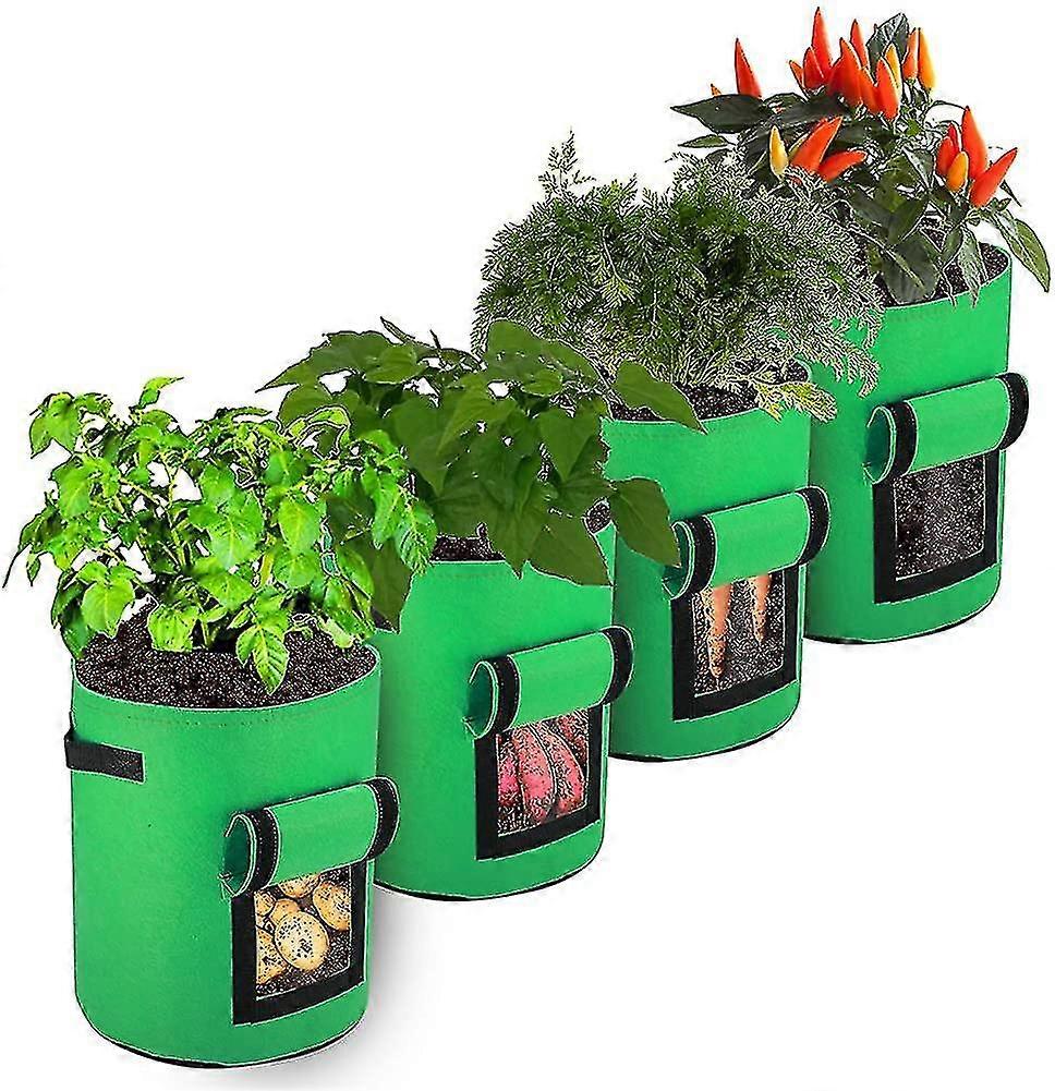 Raised Garden Beds 5 Pieces Rectangular Planting Bags Breathable Rectangle