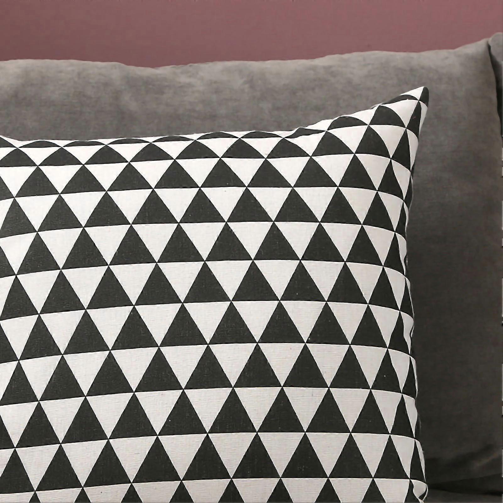 Home Pillow Case Sofa Cushion Accessories Linen Nordic Style Daily Use Home Textiles Black Triangle 45x45