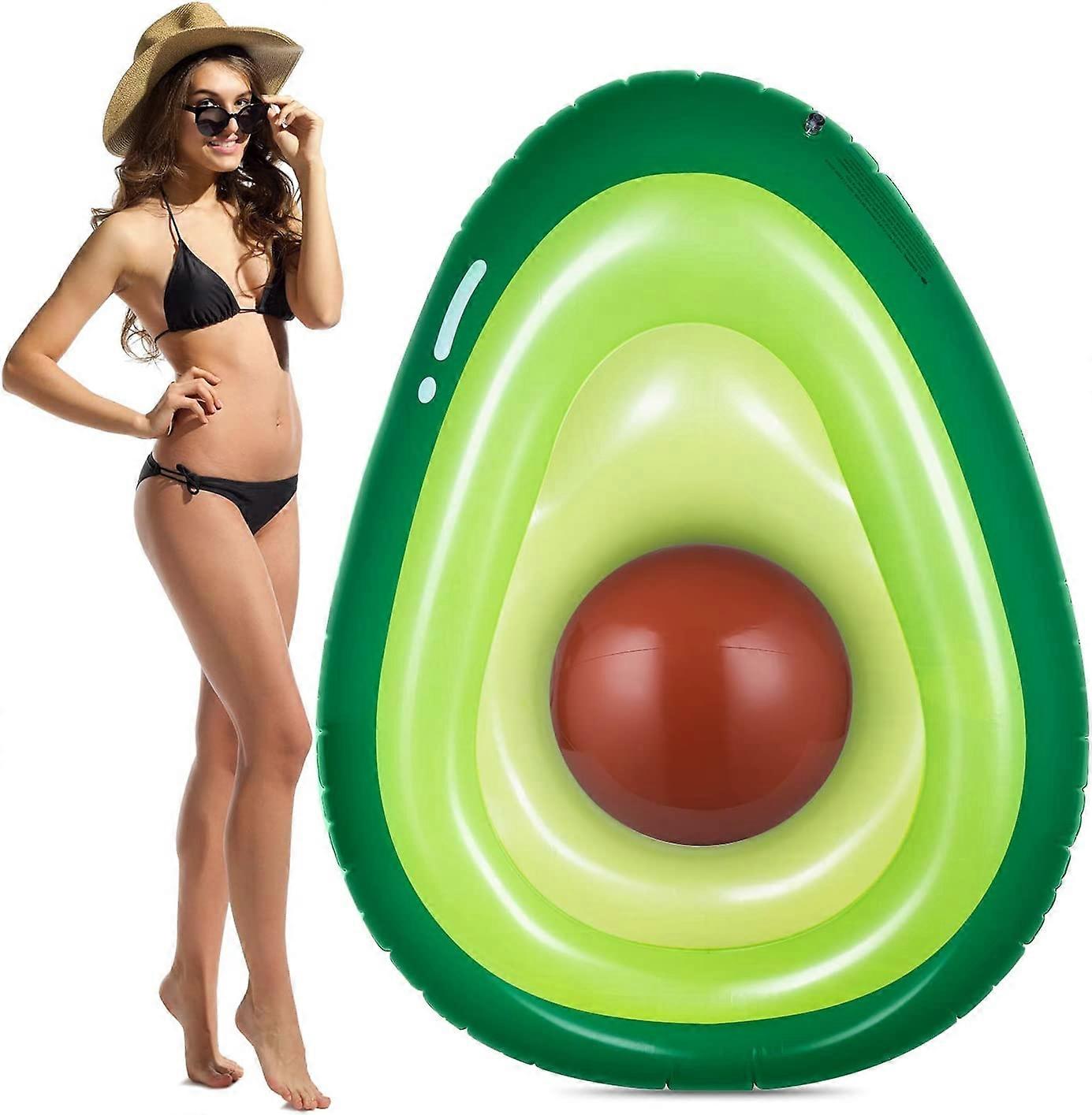 Obuby Inflatable Avocado Pool Float Floatie with Ball Fun Pool Floats Floaties Summer Swimming Pool Raft Lounge Beach Floaty Party Toys for Kids Adult