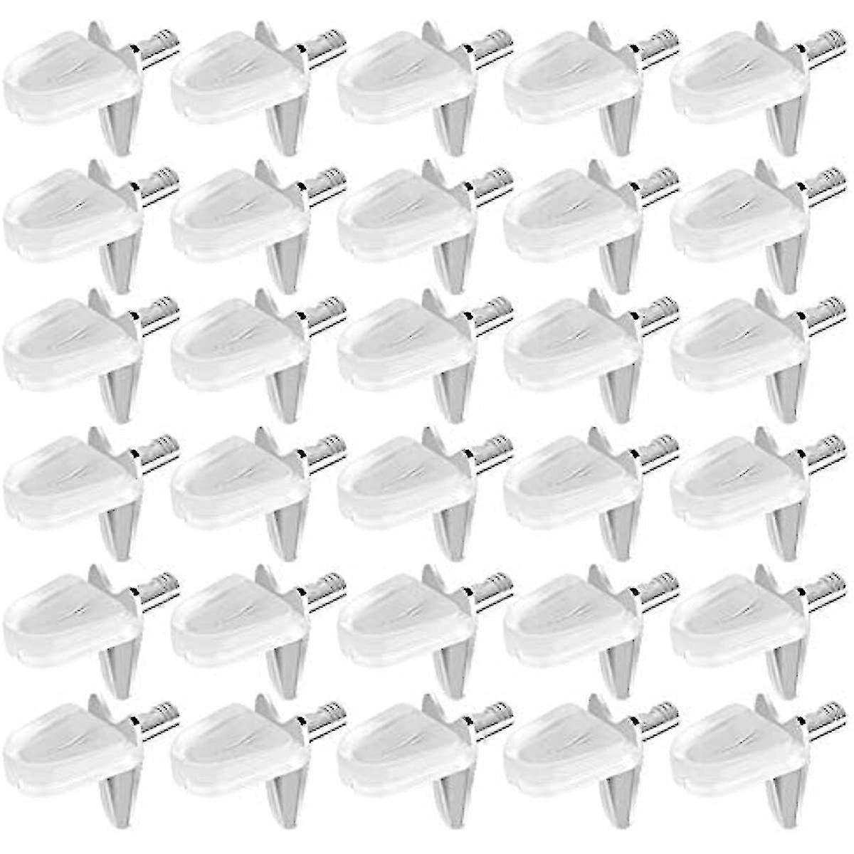 30 Pieces Shelf Supports, 3mm Shelf Bracket Pegs Plastic Shelf Support