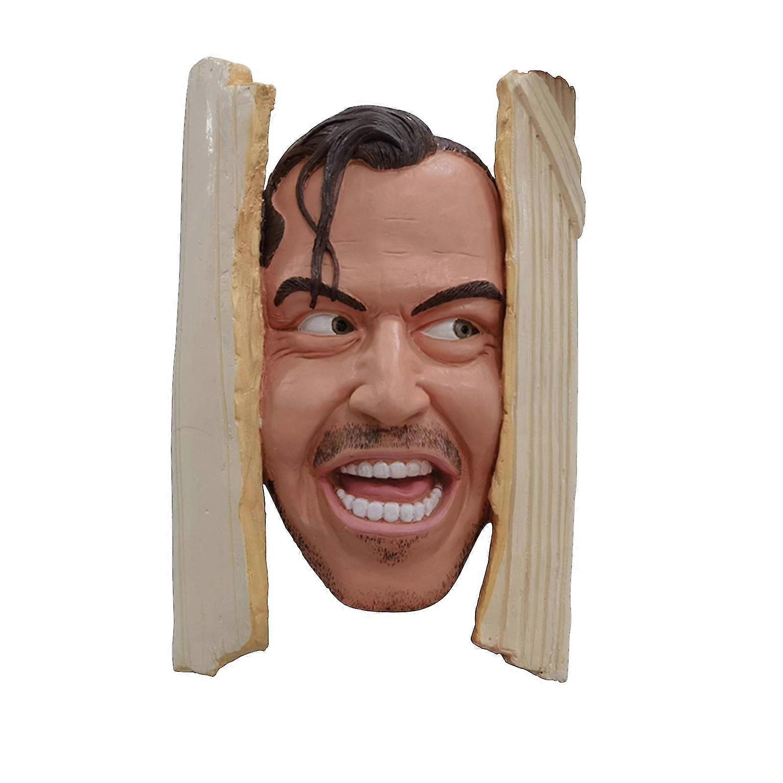 新しい3D手作りの人間の顔の壁の装飾樹脂の壁の芸術の彫像飾りホラーブックエンドハロウィーンの壁のハンガーアートワーク顔の芸術彫刻家の装飾