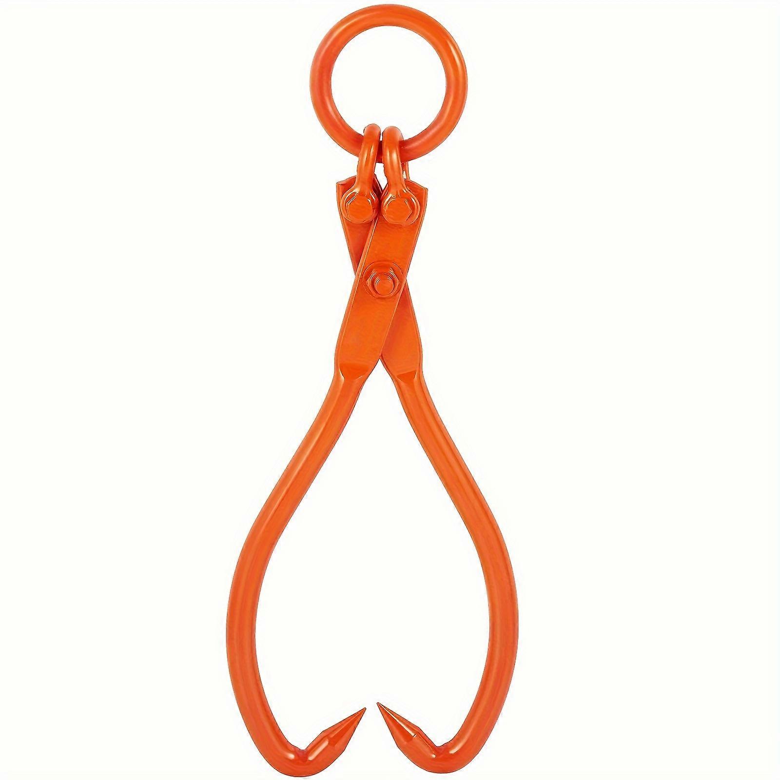 Log Skidding Tongs, 2 Claw Log Lifting Tongs, Heavy Duty Steel Lumber Skidding Tongs, 772 lbs/350 kg Loading Capacity, Log Lifting, Handling, Dragging