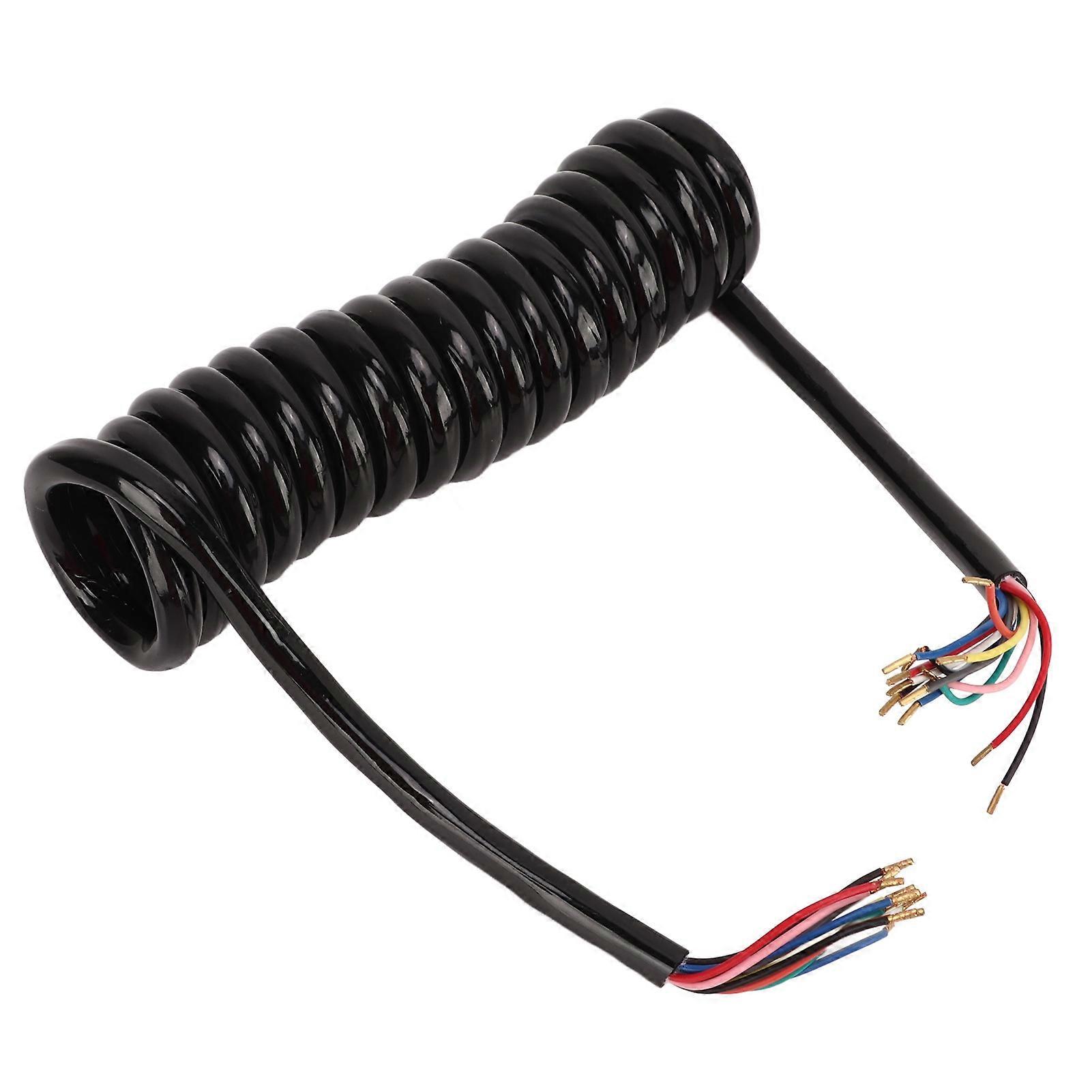 13-Core Polyurethane Coiled Trailer Cable - 20AWG 3m 9.8ft Length