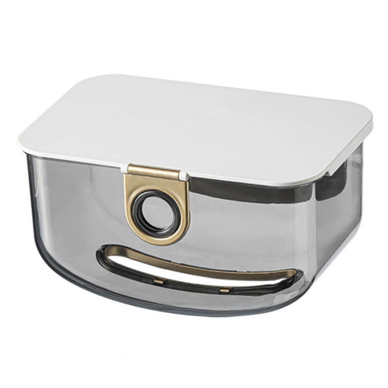 Wall Mounted Tissue Box Easy Installation with Front Buckle Lock Transparent Window Thickened Drawer