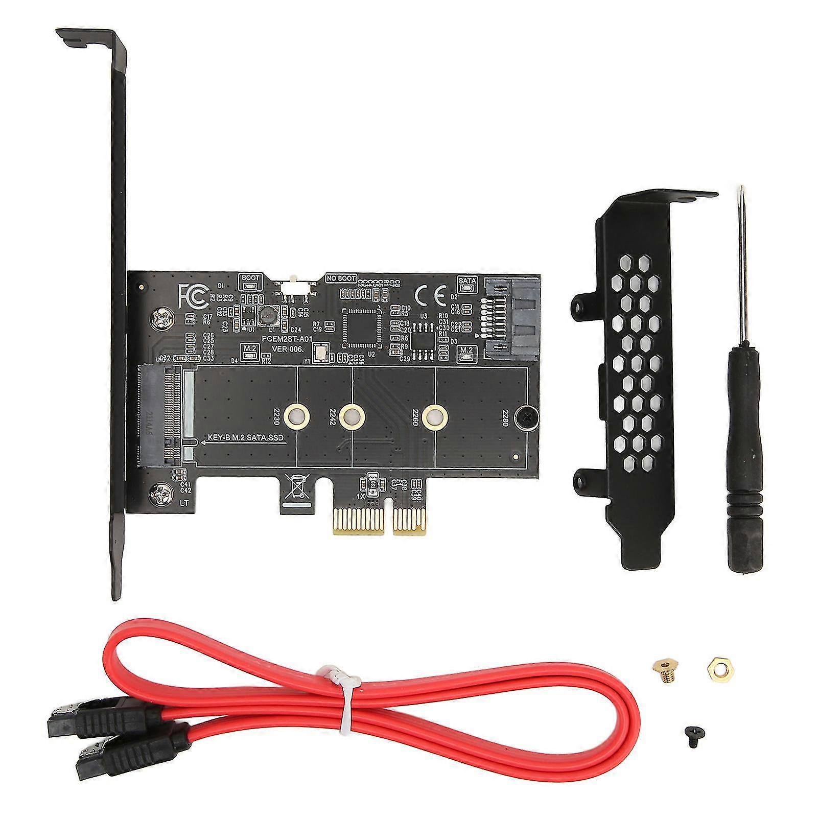 PCIE to SATA3.0 M2 NGFF Expansion Card Adapter for WinXPWin781011Linux - 6Gbps PCIE to SATA Riser Card