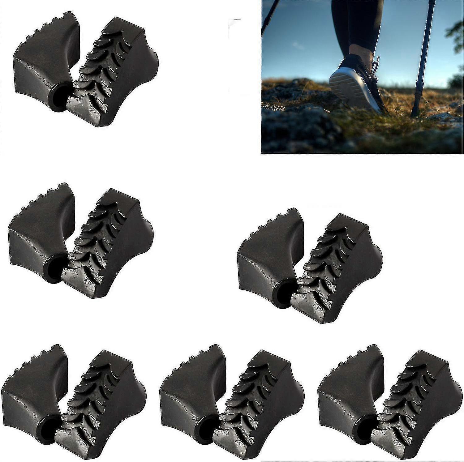 12 Pieces / 6 Pairs Of Nordic Walking Pads For All Common Models - For Asphalt And Stone