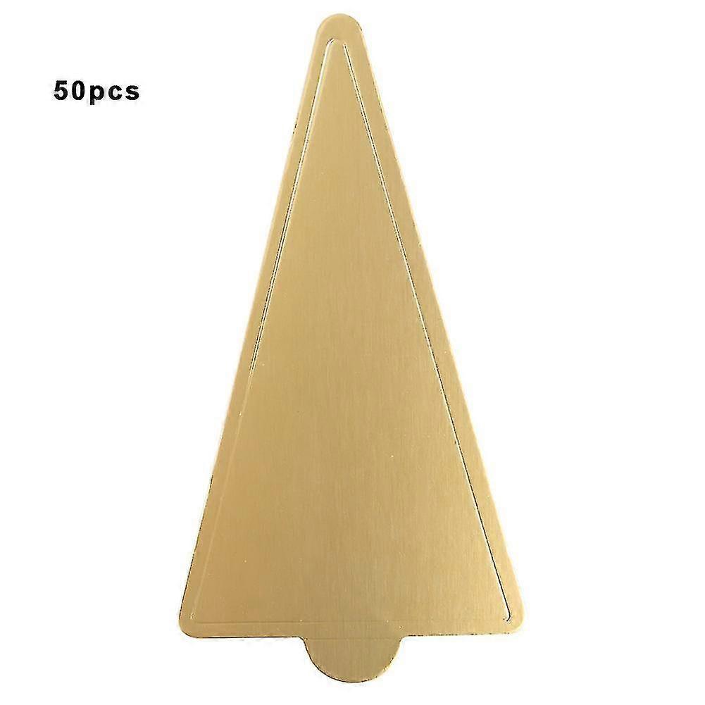 Gold Triangular Mousse Cake Board Cardboard Cupcake Dessert Baking Tools 50Pcs