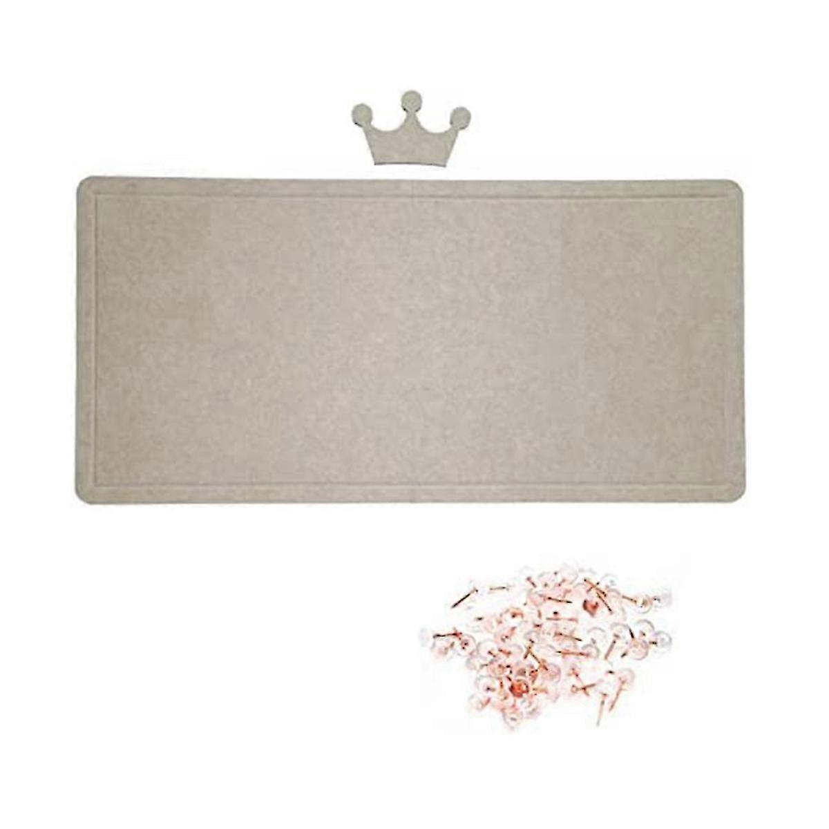 Foldable Felt Bulletin Board - 36inch X 18inch, Decorative Picture Framed Display Board With Pins