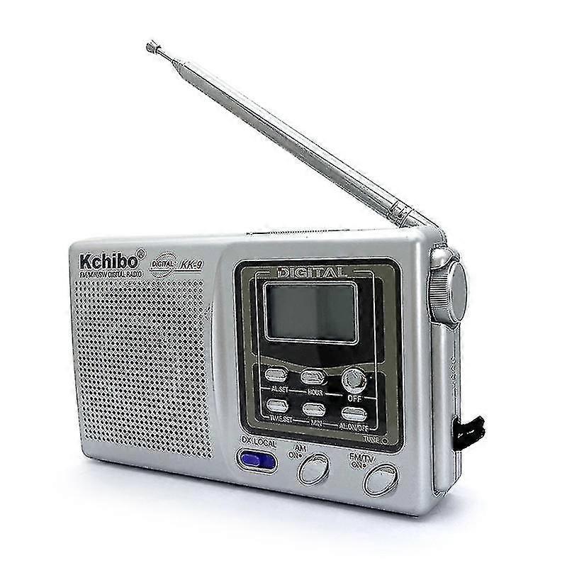 Kchibo Kk-9 جهاز استقبال راديو كامل النطاق في الهواء الطلق محمول AM / FM راديو هوائي جهاز استقبال تلسكوبي هوائي 3 فولت راديو كبار السن متعدد الوظائف