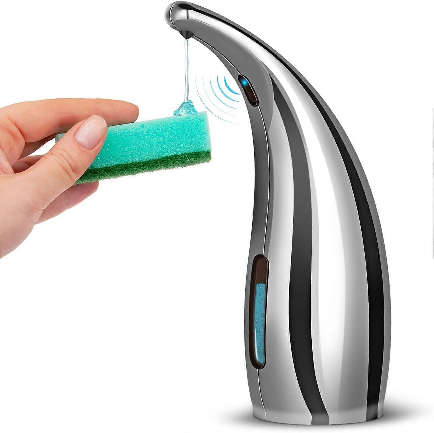 Automatic Liquid Soap Dispenser Touchless with Infrared Sensor for Bathroom Kitchen Sink Hotel (Silver)