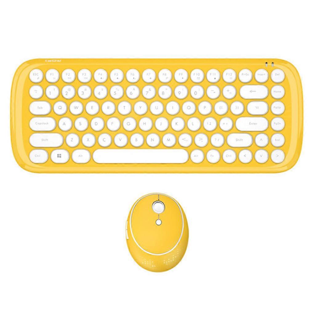2.4 G Candy Color Round Keycap Wireless Keyboard Mouse Combo Keyboard 1600dpi
