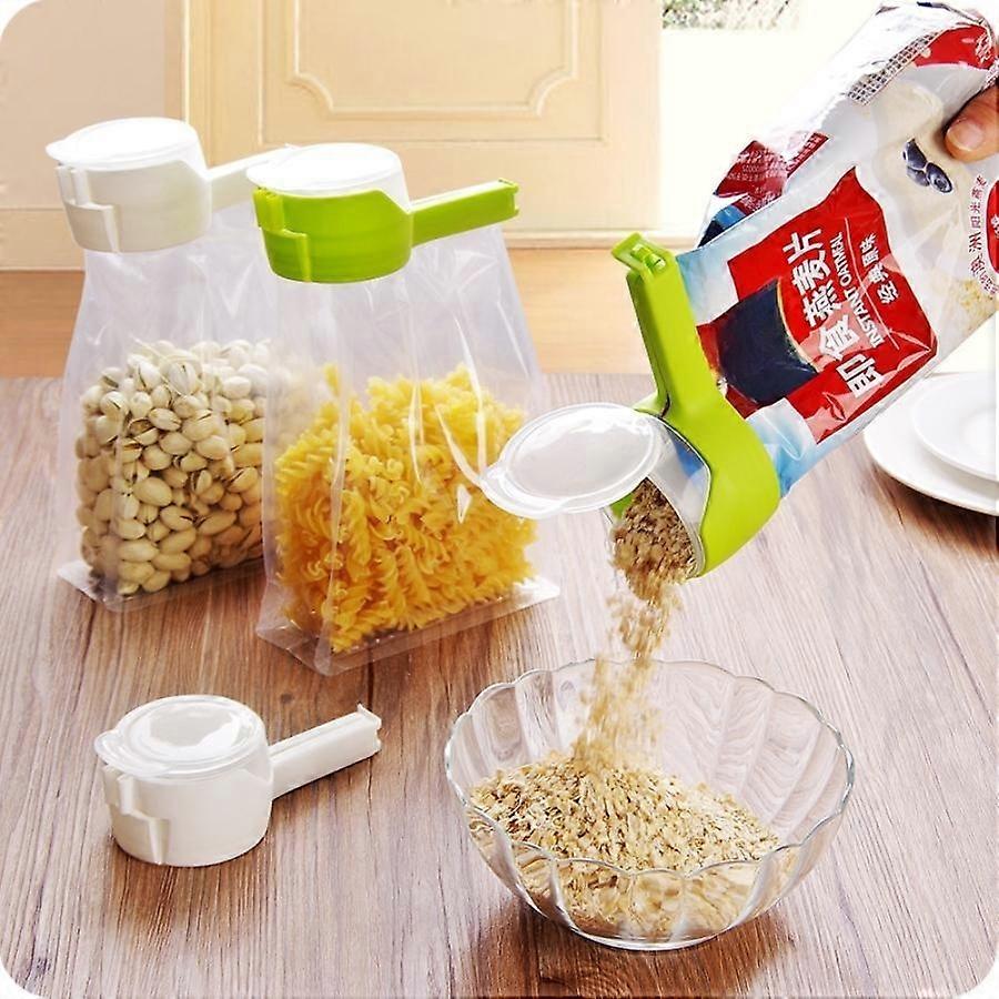 2pc Sealing Clip With Pour Spout, Kitchen Food Snack Bag Sealer Clamp, Anti-moisture Food Fresh-keeping Clamp