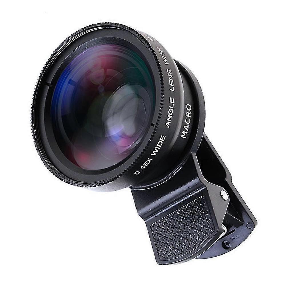 2 σε 1 καθολική clip-on 49mm 0.45x ευρείας γωνίας μακρο τηλεφωνική εξάρτηση φακών φωτογραφικών μηχανών φωτογραφικών μηχανών