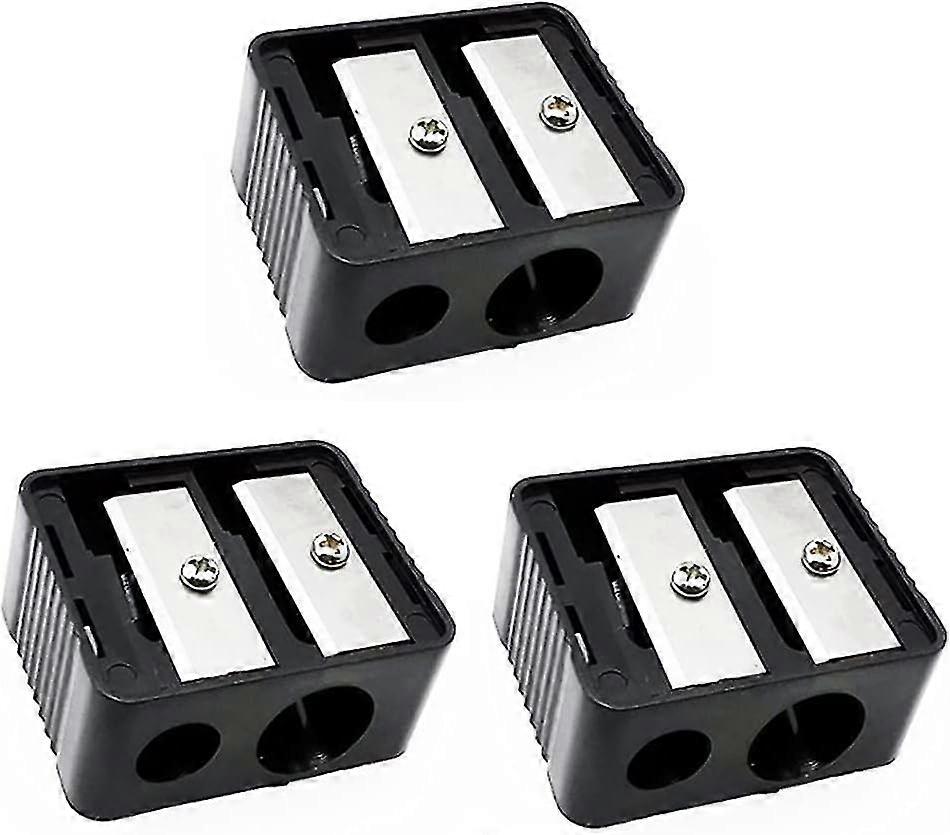 3 Pcs Eyebrow Pencil Sharpener Double Hole Plastic Pencil Sharpener Cosmetic Pencil Manual Portable Pencil Sharpener