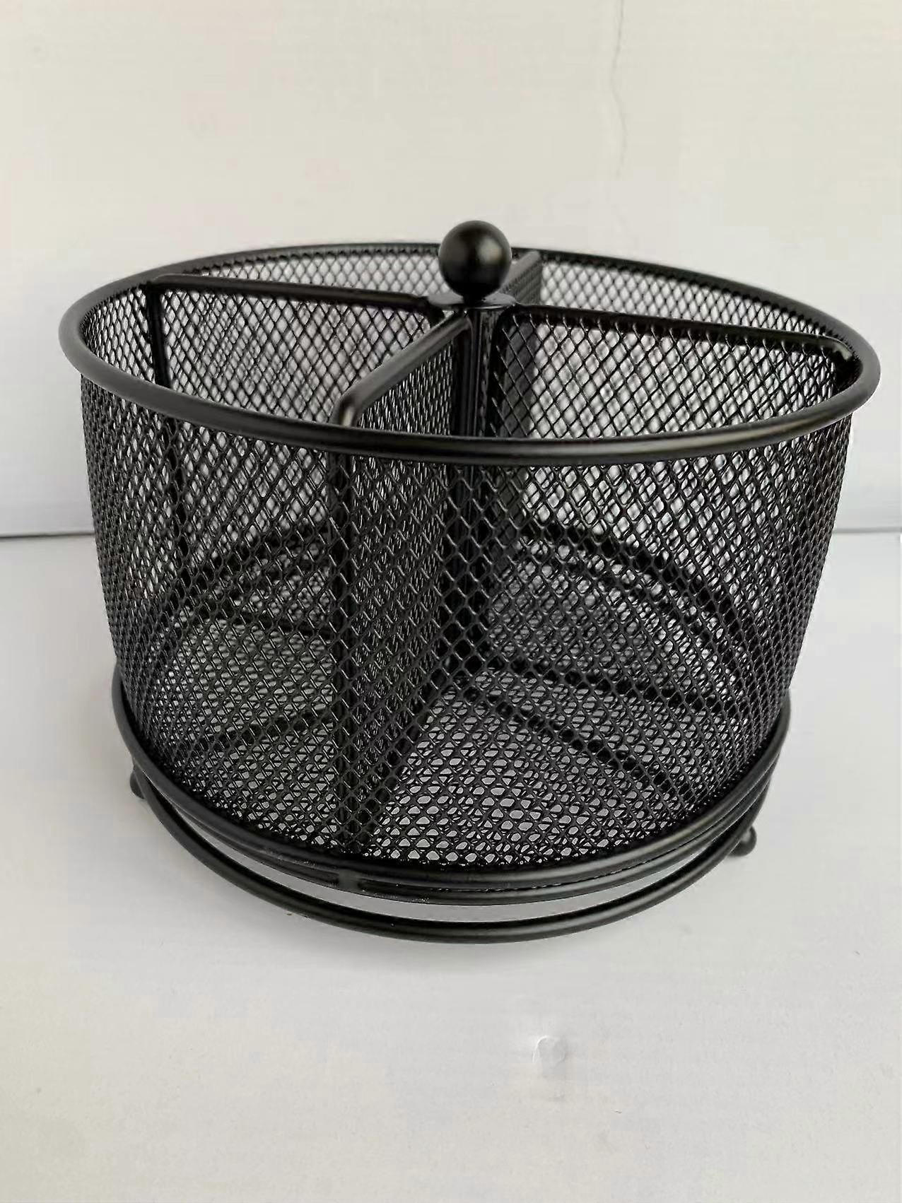 LINJOU Rotating Mesh Desk Organizer Black, Pen Holder Desktop