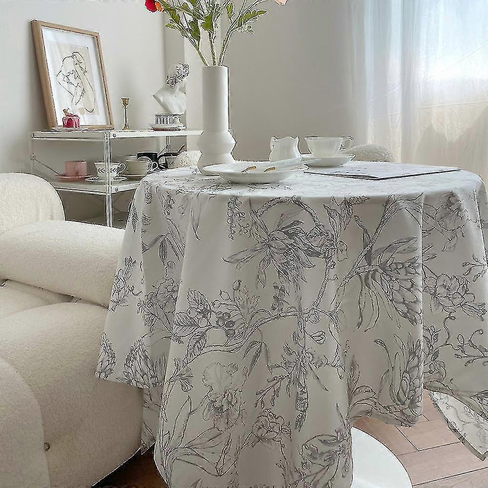 Pure Cotton Rectangular Tablecloth Floral Fresh Outdoor Picnic Cloth