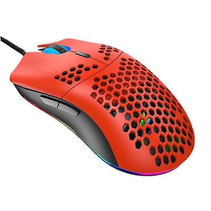 White Wireless Gaming Mouse Bluetooth with Honeycomb Shell