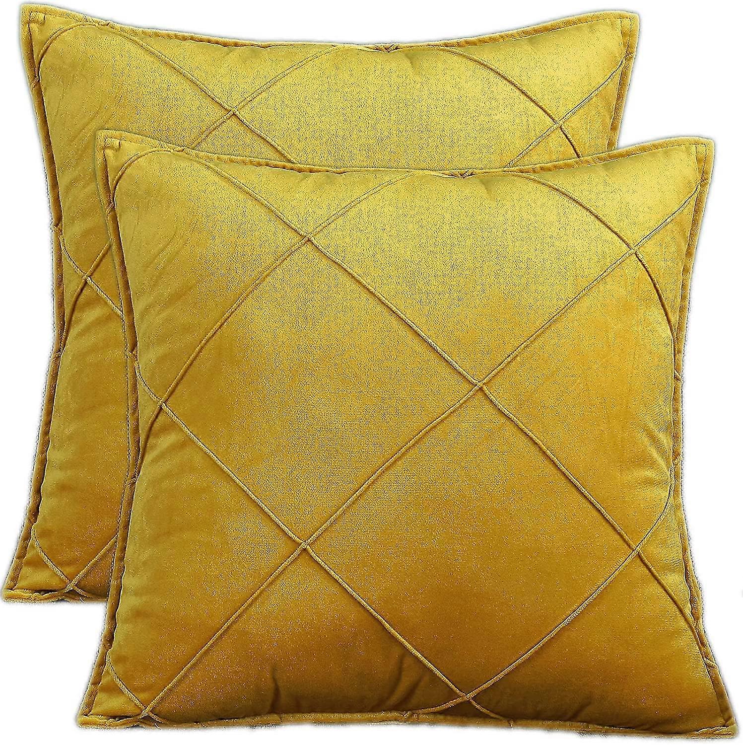 2ベルベットスロー枕カバーソファデコレーション18 "X 18"ソフトスクエアクッションケースノルディックスタイルソリッドプレイドカバーベッドルームリビングルームカーアウト用パック