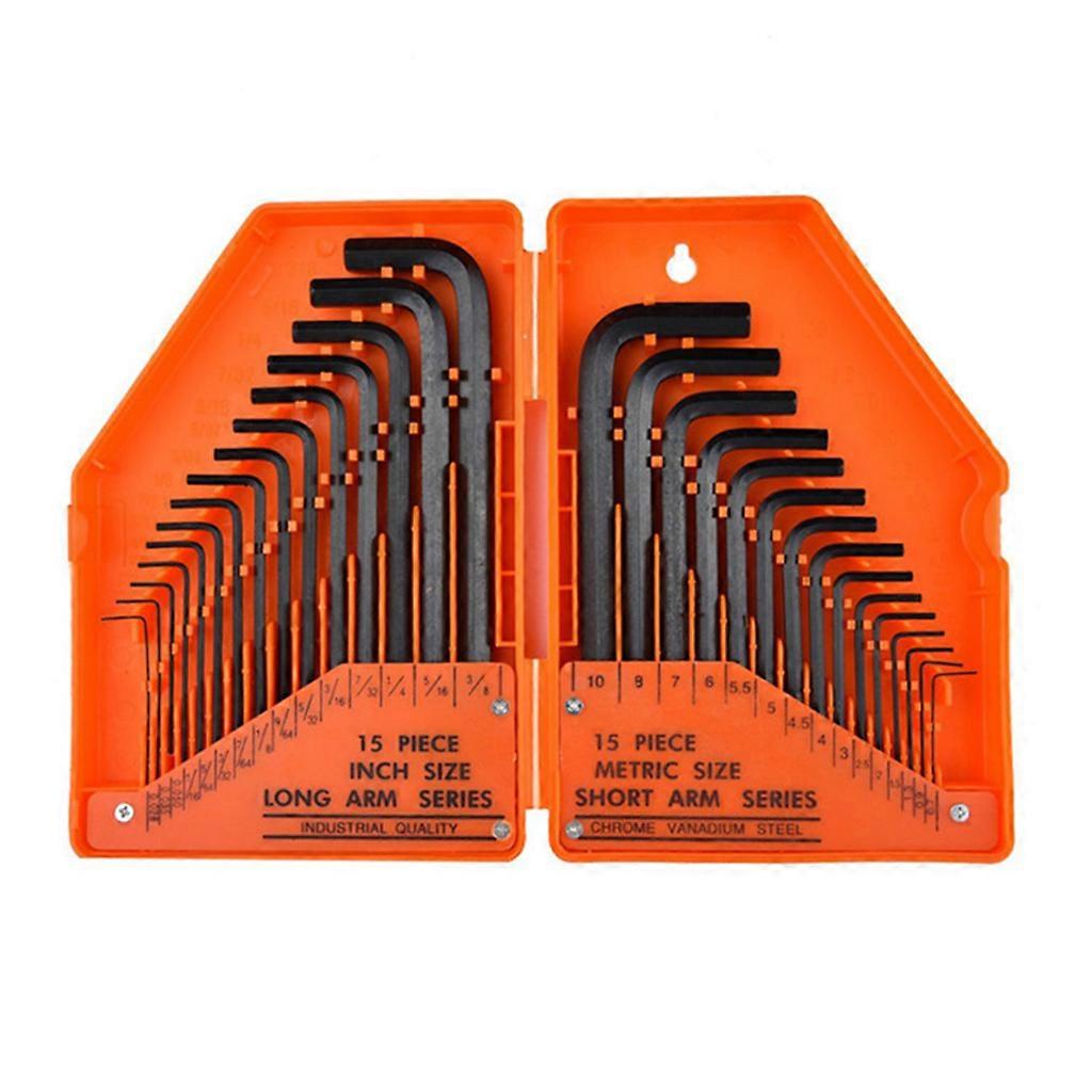 Basics Hex for Key Allen Wrench Set with Plastic Storage Box-Set of 30
