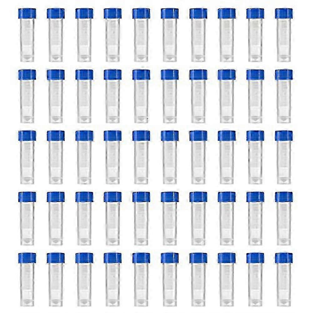 200pcs 5ml Plastic Graduated Vial Storage Container Test Tubes With Screw Caps
