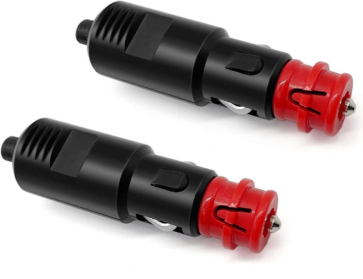 2 Pcs 12V/24V Cigarette Lighter Socket Universal Plug with 8A Fuse, Cigarette Lighter Male Socket Connector for Trucks Automobiles Boat Motorcycle