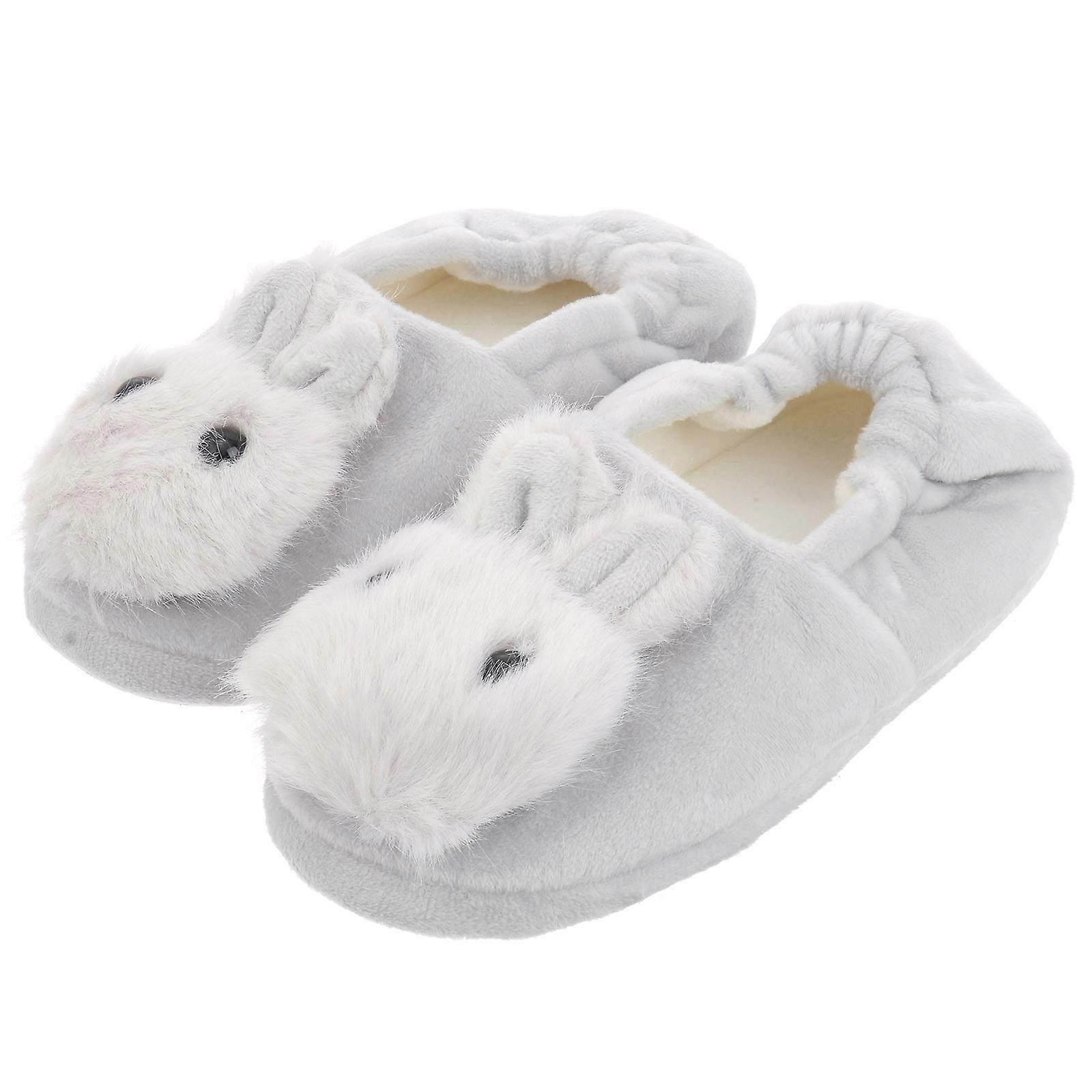 1 Pair of Lovely Skid-proof Slippers Rabbit Shape Nonslip Slippers (Size 19/20)