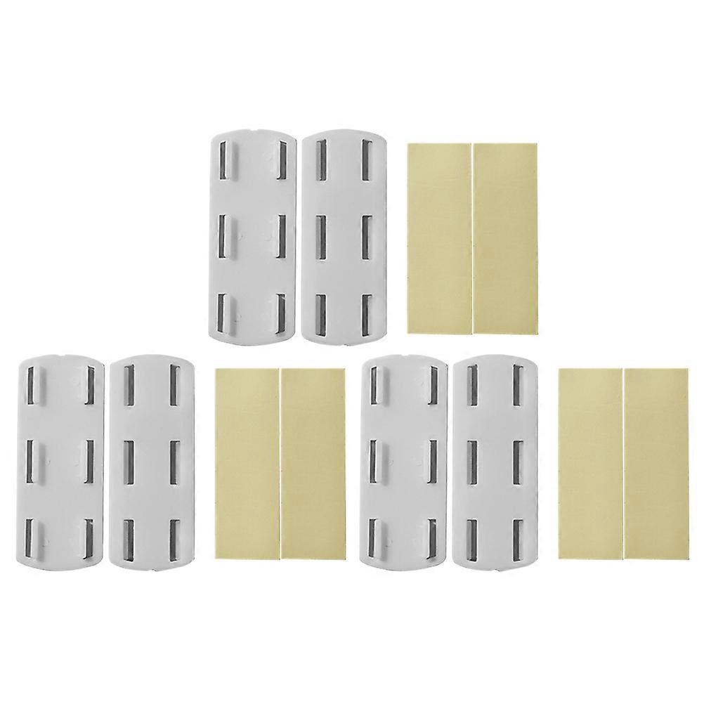 3 Set Traceless Punch Free Fixator Wall-mounted Cable Patch Panel Holders Hanging Socket Organizer Holder (White)