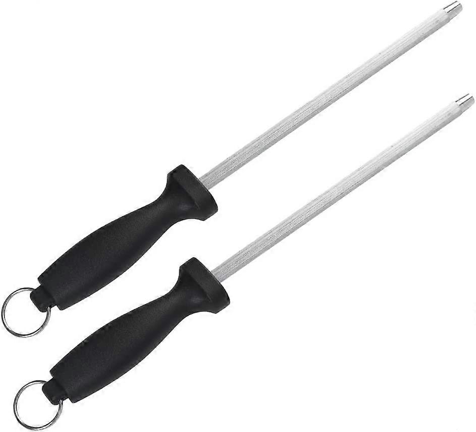 29,5 cm slibestål, professionel diamantbørstet stålslibning, sort