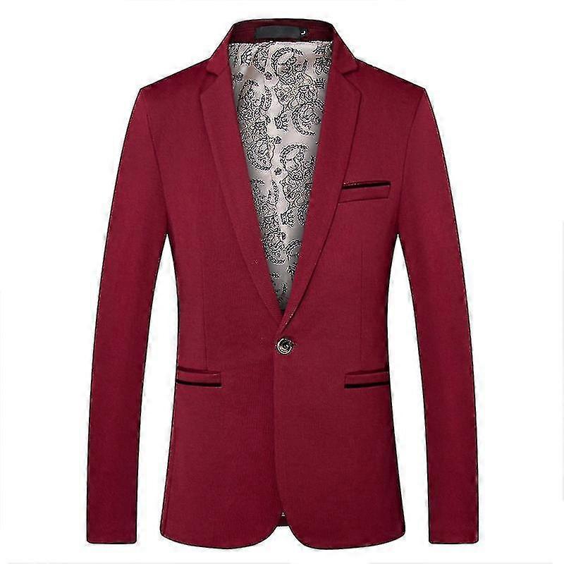 Mens Slim Fit Solid Blazer Casual Suit Jacket