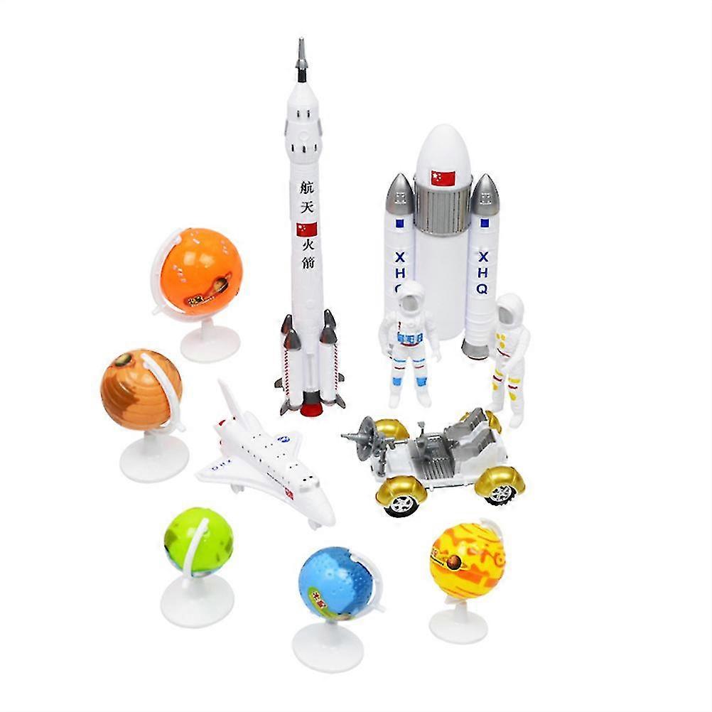 11 Pcs Spacex Model Rockets Satellite Model Astronaut Toy Imaginative Play Toys Globe Model Toy