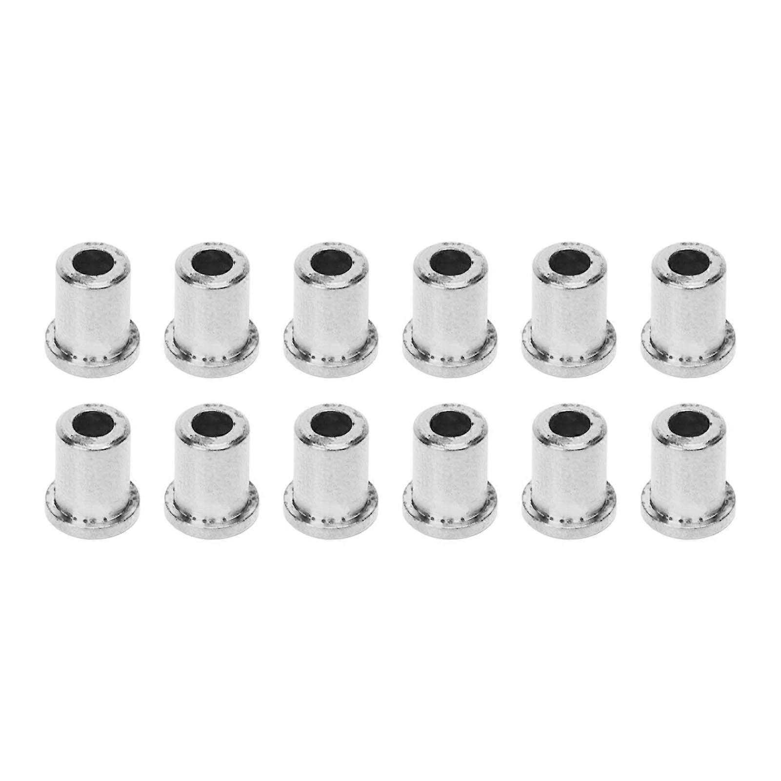 12PCS Guitar Through Body Ferrules Replacement Metal String Bushing for Electric Guitar Silver